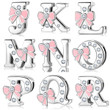 A to Z Letter with Flower Bowknot Mesh Bracelet Clip Charm