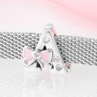 A to Z Letter with Flower Bowknot Mesh Bracelet Clip Charm