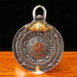Tibetan Nine Palaces & Gossip Zodiac Signs Retro Pendant 925 Sterling Silver