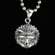 Pharaoh's Cat Inlaid with Blue Zircon Retro Pendant 925 Sterling Silver Personalized Creative Indian Tribe Guardian Beast Pendant