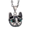 French Fighting Dog with Sunglasses Retro Pendant 925 Sterling Silver Personalized Creative Pendant