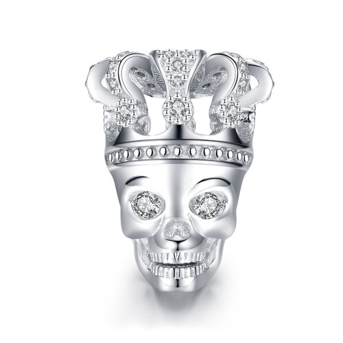 Skull with Crown Charm