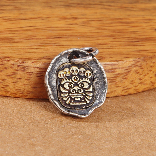 Retro DIY Bead Jewelry Accessories Pendant, 925 Sterling Silver Pendant, Tibetan Buddhist Culture Jewelry Accessories
