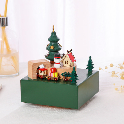 Christmas Train Wooden Music Box, Customized Music Box, Unique Gift, Special Keepsake