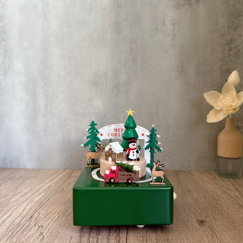Truck & Christmas Tree Wooden Music Box, Gift for Boy, Gift for Kids