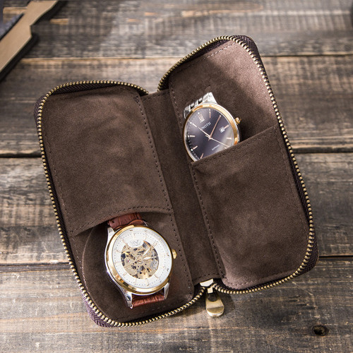 Vintage Creative Double Watch Storage Box/Leather Case - Personalized Engraving Available