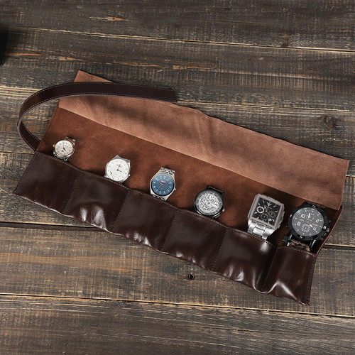 Handcrafted Watch Storage Box/Travel Pouch for 6 Watches - The Perfect Gift for Watch Enthusiasts