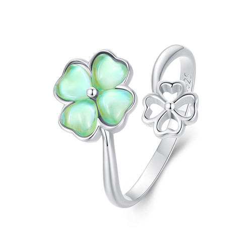 Four-Leaf Clover Open Ring