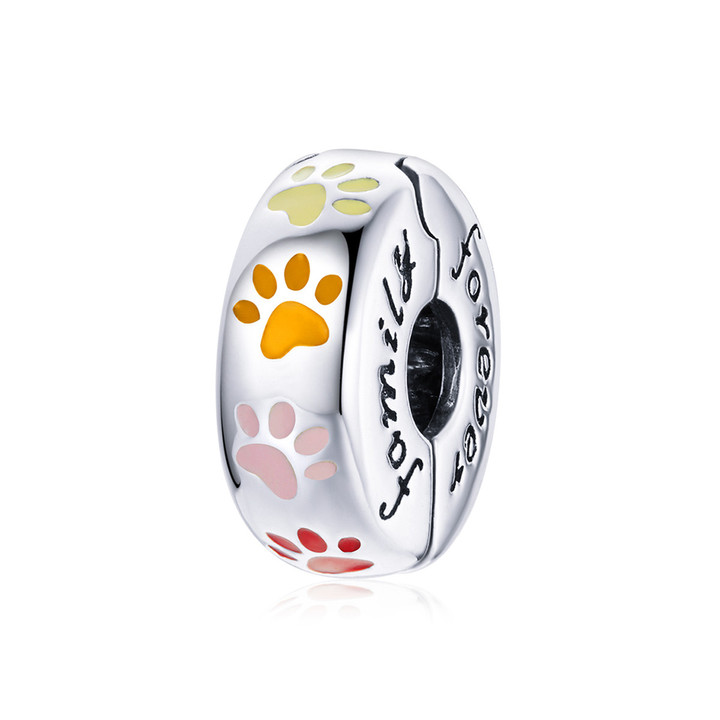 Colorful Paw Print Clip Charm