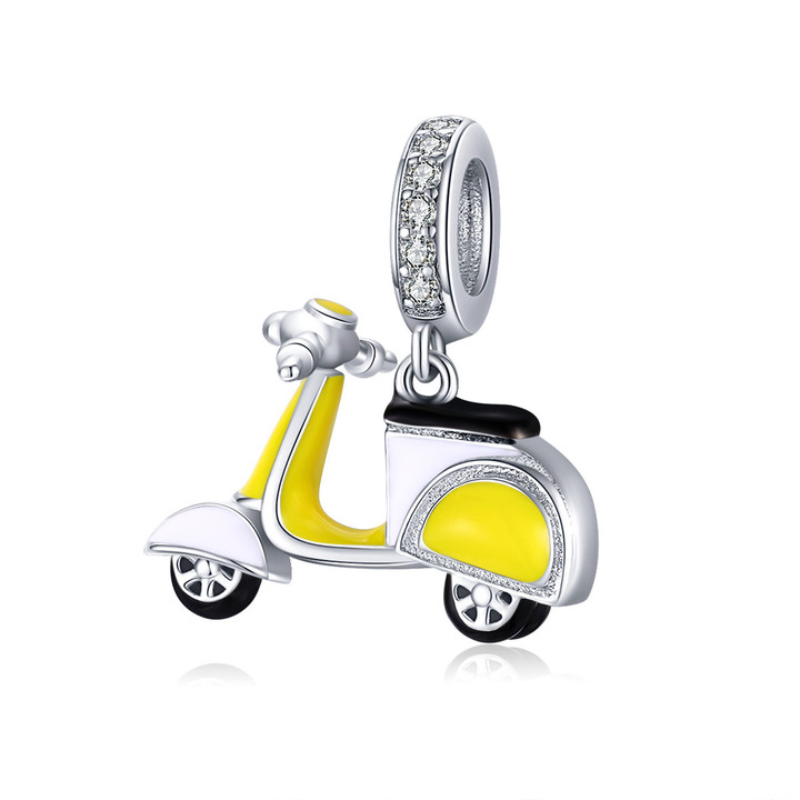 Yellow Motocycles Dangle Charm