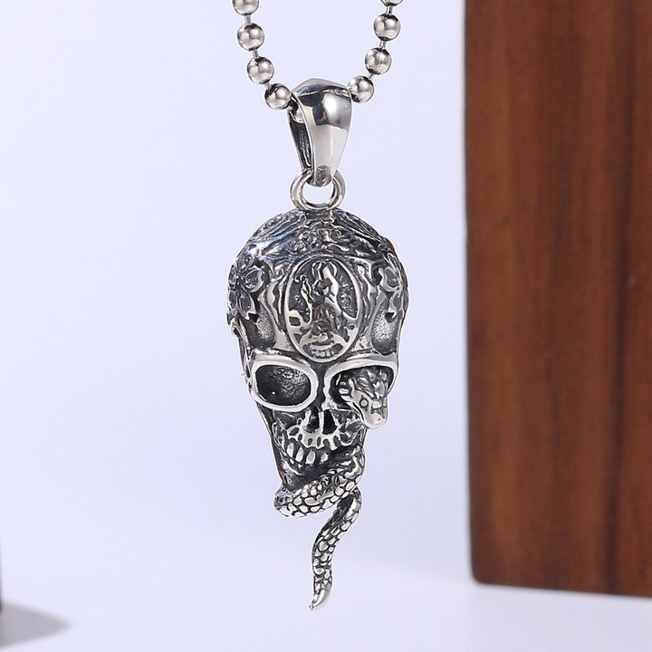 Skull Retro Pendant 925 Sterling Silver Personalized Creative Pendant
