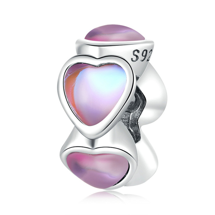 Glass Heart Spacer Charm