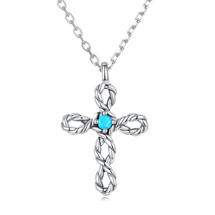 Braided Cross Mini Necklace