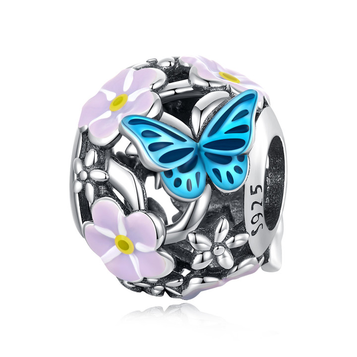 Flower & Butterfly Bead Charm