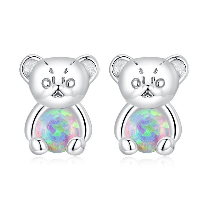 Opal Bear Earrings
