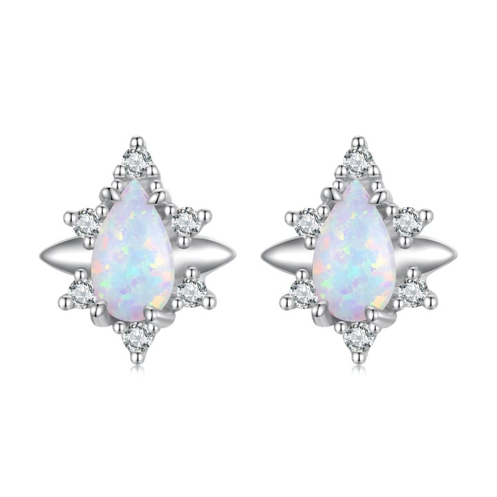 Water Drop Shaped Opal Earrings
