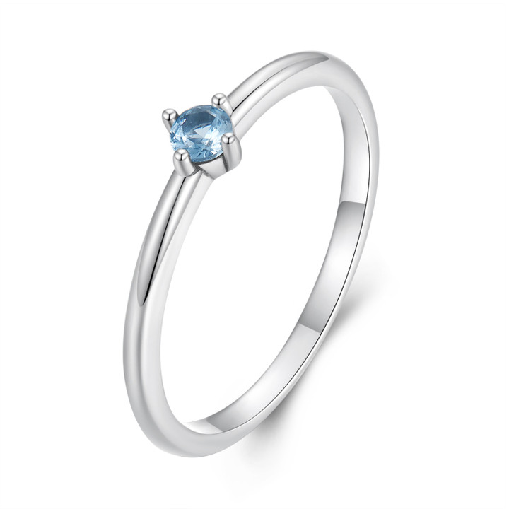 Minimalist Blue Zircon Ring