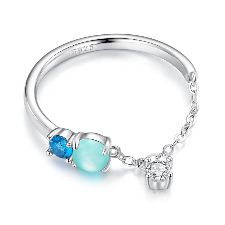 Gemstones Chain Ring