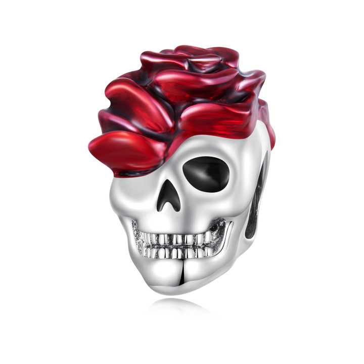 Rose & Skull Bead Charm