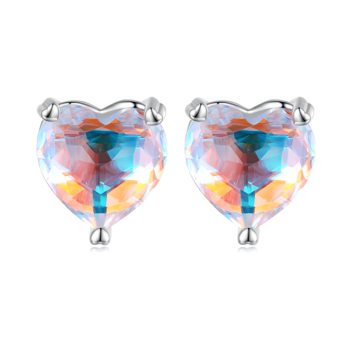 Heart-shaped Glass Earrings