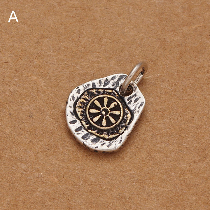 Retro DIY Bead Jewelry Accessories Pendant, 925 Sterling Silver Wheel of Fortune Lotus Pendant, DIY Jewelry Accessories