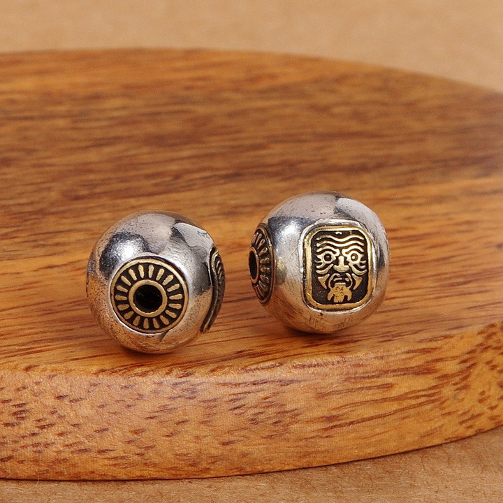 Retro DIY Bead Jewelry Accessories Spacer Beads, 925 sterling silver Tibetan Culture beads, DIY Jewelry