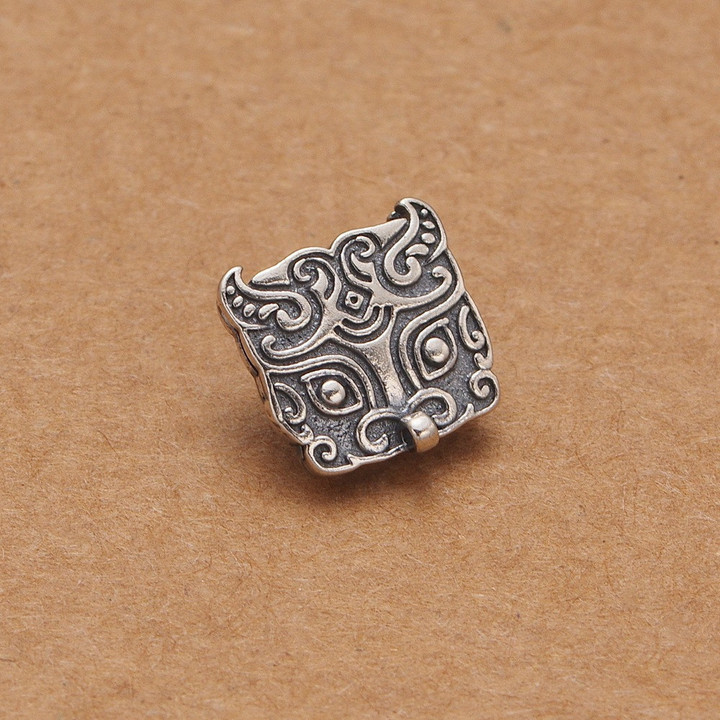 Retro DIY Bead Jewelry Accessories Spacer Beads, 925 Sterling Silver Gluttonous Beast Beads, DIY Jewelry Accessories