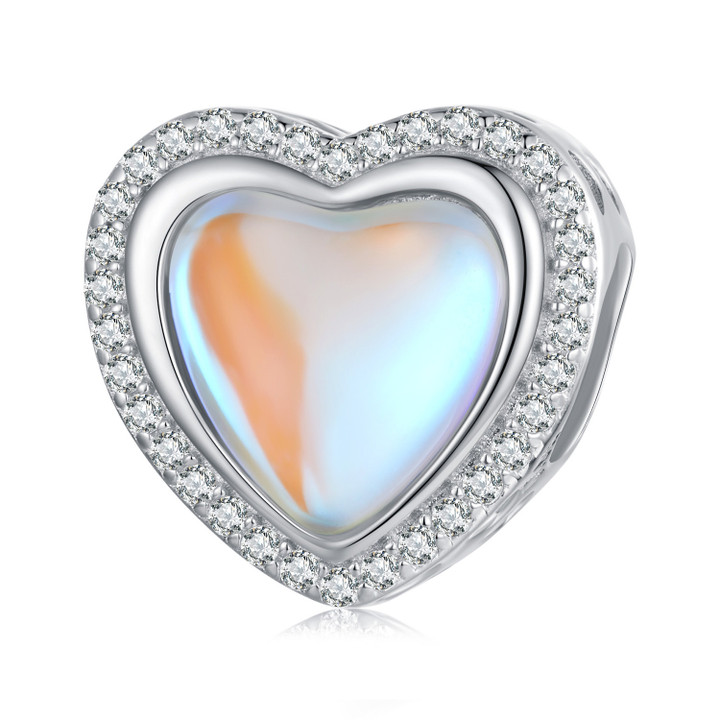 Heart-Shaped Glass Bead Charm