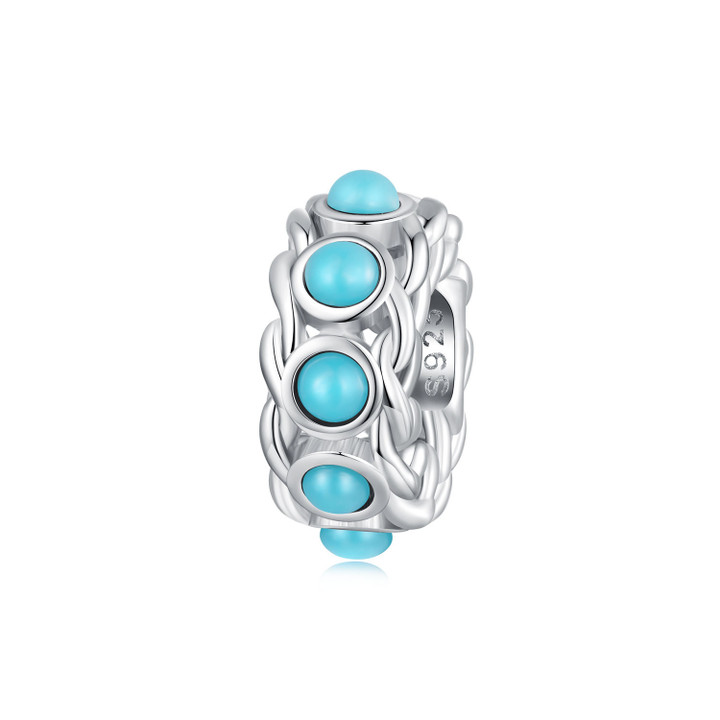 Synthetic Turquoise Septal Bead Charm