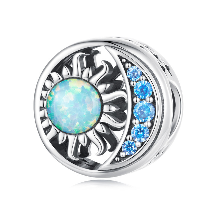 Star & Moon Opal Bead Charm