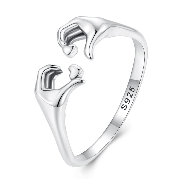 Hand Heart Opening Ring