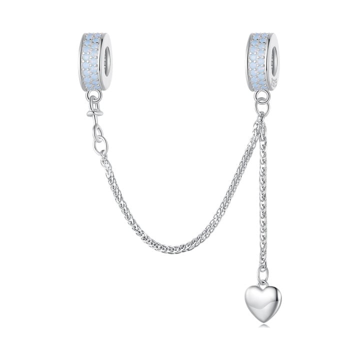 Heart-shaped Tassel Safety Chain Charm