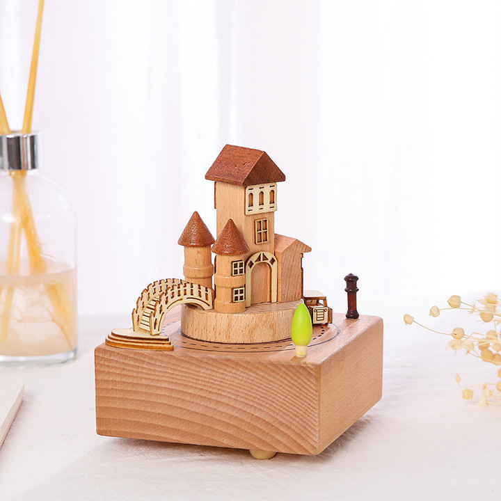 The Castle Wooden Music Box, Customized Music Box, Unique Gift, Special Keepsake