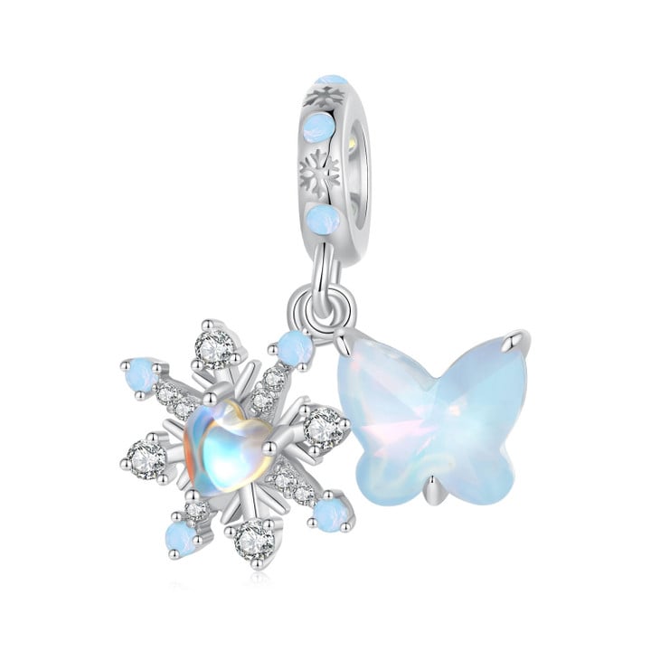 Snow Butterfly Pendant Charm