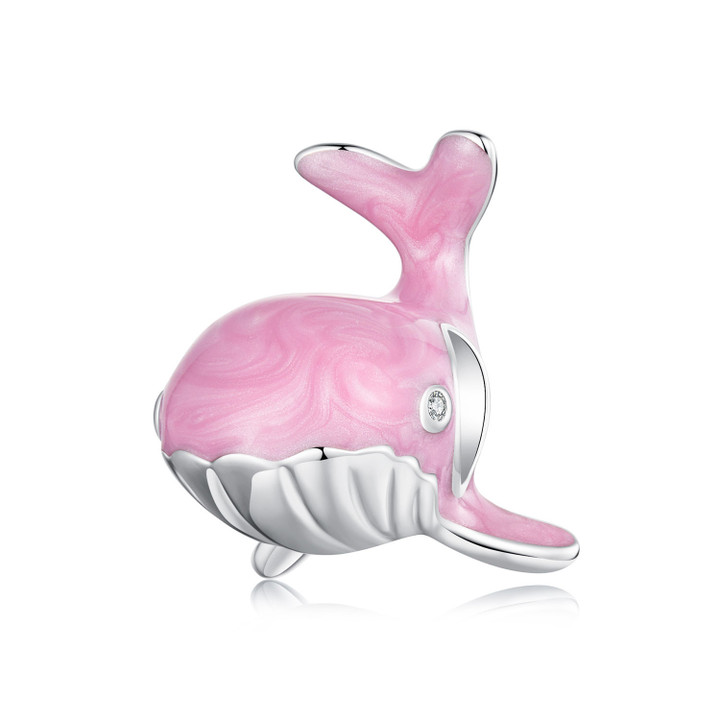 Pink Whale Charm