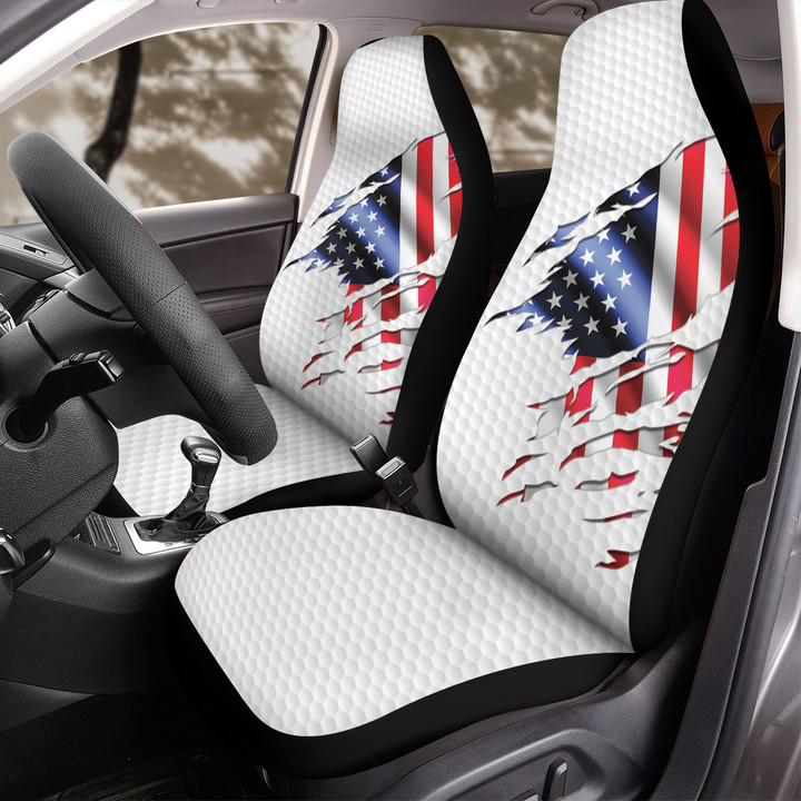 American Flag Golf Front Car Seat