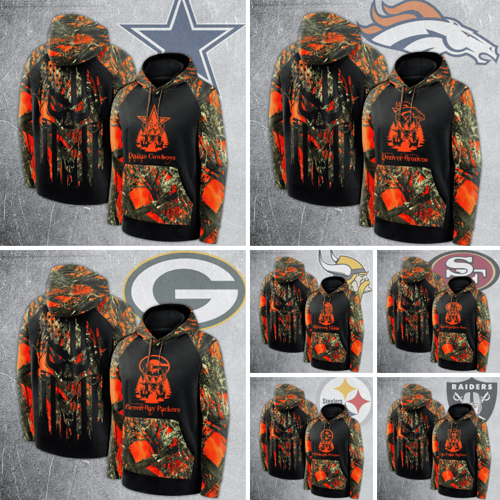 FOOTBALL HUNTING COLLECTION SKULL CAMOUFLAGE Men AOP HOODIE