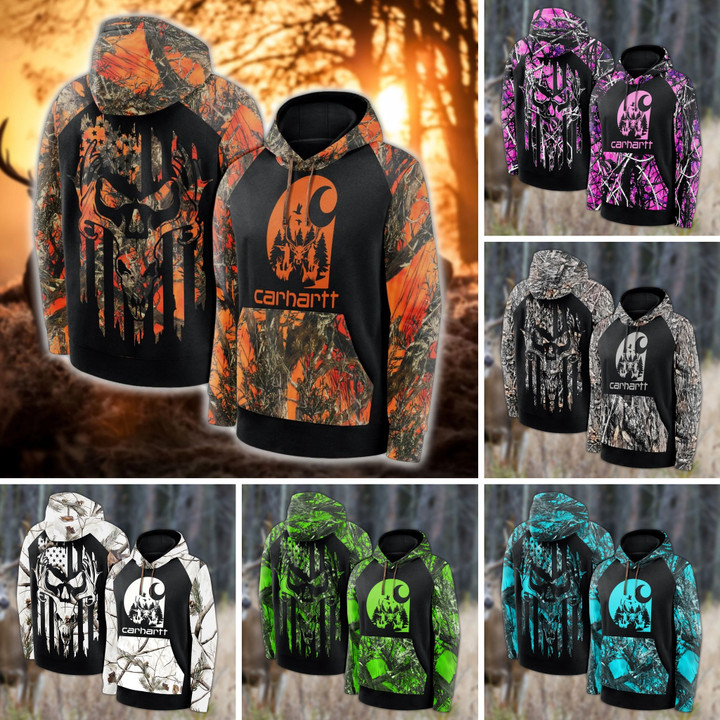 Collection CH Camouflage Skull Flag AOP Hoodie