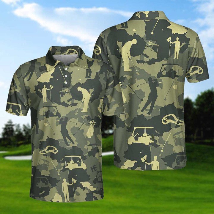 Camouflage Texture Golf Set Men Polo Shirt