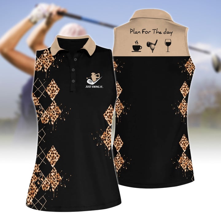 Plan For The Day Women Golf Short Sleeve Polo Shirt, Sleeveless Polo Shirt