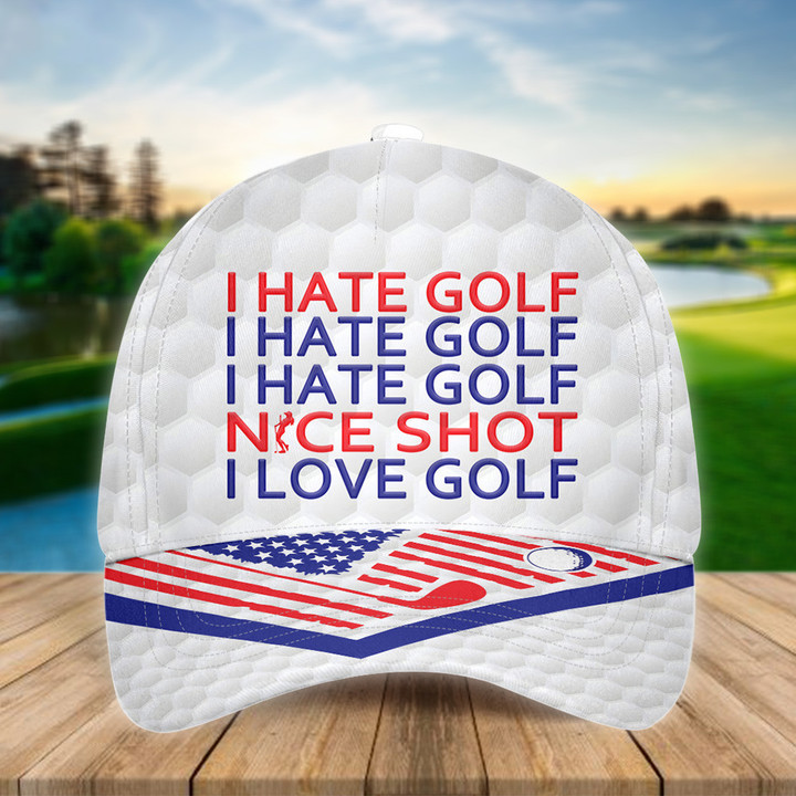 Nice Shot American Flag Golf Cap
