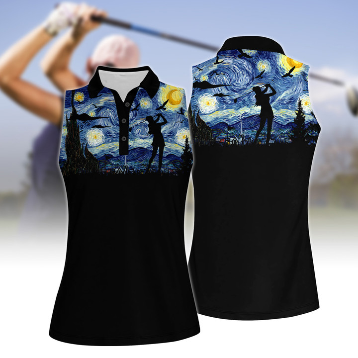 SN Style Golf Women Short Sleeve Polo Shirt, Sleeveless Polo Shirt