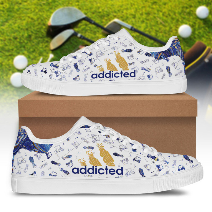 ADDICTED BLUE MARBLE SEAMLESS GOLF PATTERN SM SHOES