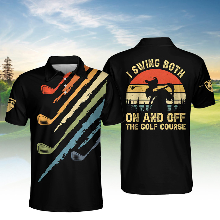 I Swing Both On And Off The Golf Course Men Golf Polo Shirt V1