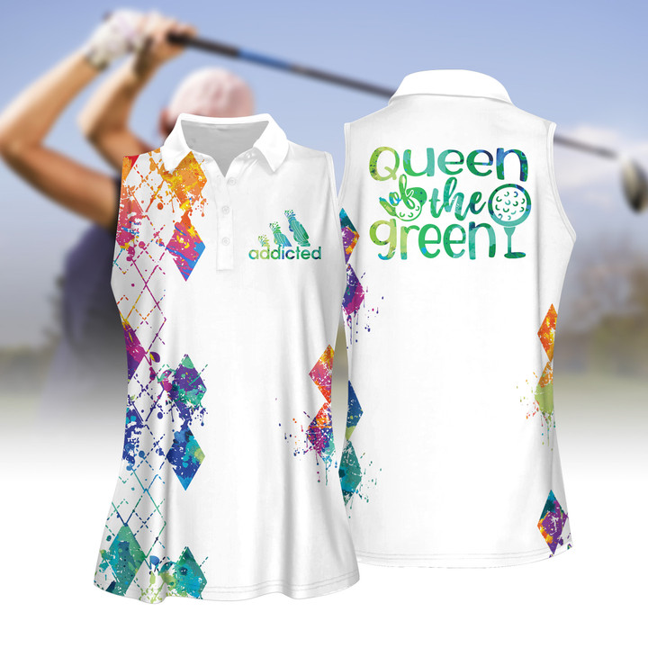 Queen Of The Green Women Short Sleeve Polo Shirt, Sleeveless Polo Shirt, Golf Skort, Golf Cap
