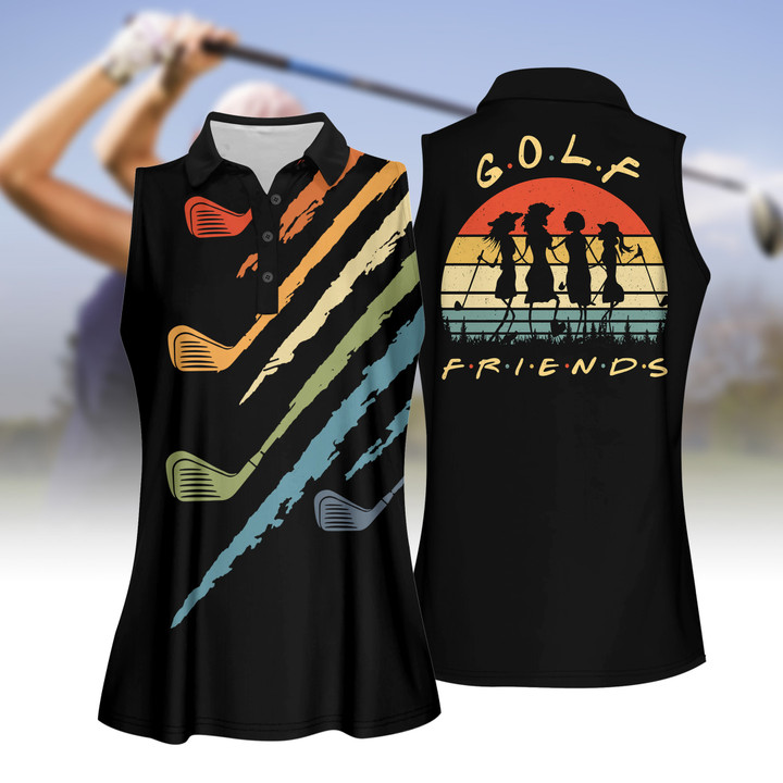 Golf Friends Retro Style GOLF WOMEN SHORT SLEEVE POLO SHIRT, SLEEVELESS POLO SHIRT, GOLF SKORT, GOLF CAP V1