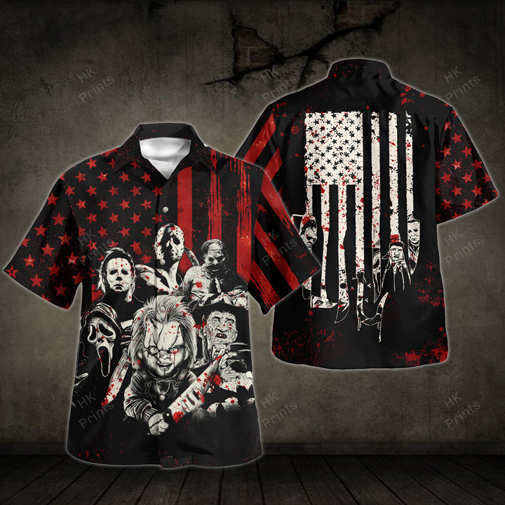Bloody American Flag Horror Characters Apparels