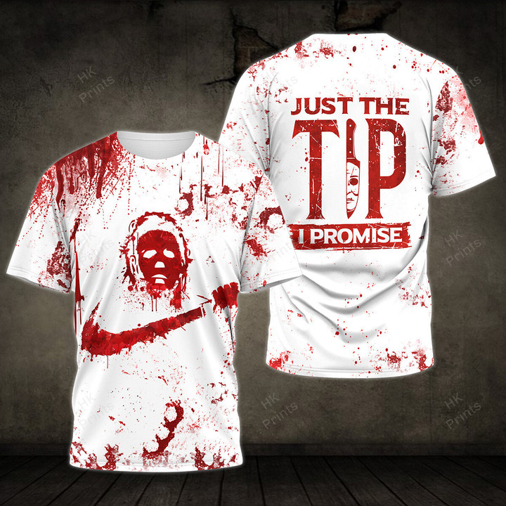 MM Just The Tip I Promise Halloween AOP T-Shirt, Hoodie, Sweatpants