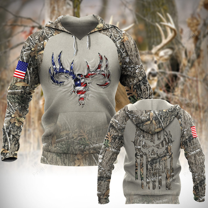Ripped Deer American Flag Camouflage Hunting Apparels