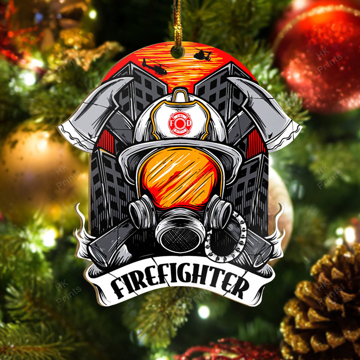 Firefighter In The City Ornament
